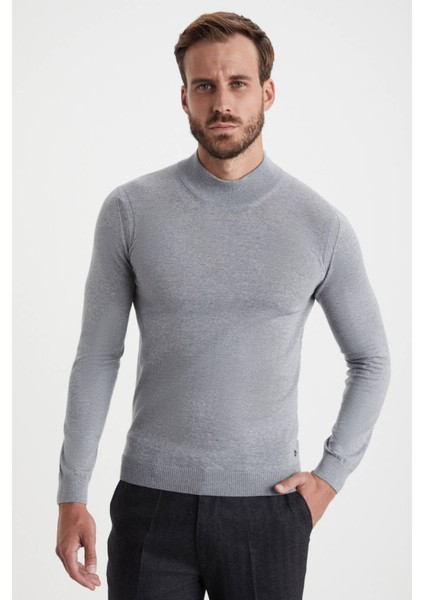 Yarım Balıkçı Yaka Merino Yün Açık Gri Triko fiyatları