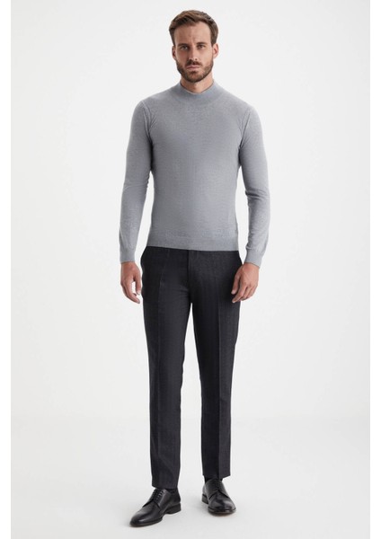 Yarım Balıkçı Yaka Merino Yün Açık Gri Triko indirimleri