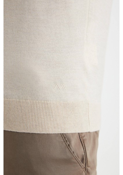 Extrafine Merino Fermuarlı Açık Bej Triko Hırka indirimleri