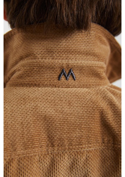 Metal Düğmeli Pamuk Camel Çocuk Gömlek fırsatları