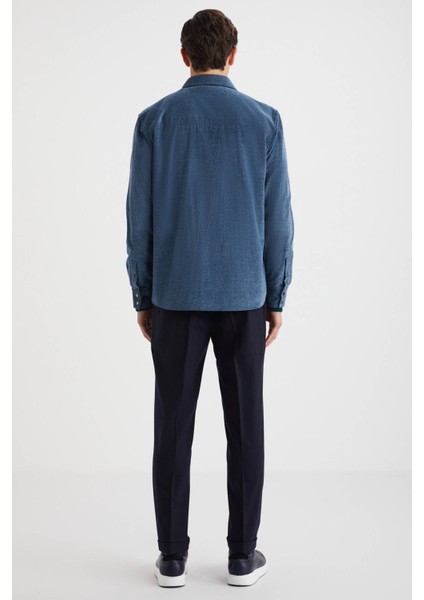 Saf Pamuk Kent Yaka Açık Mavi Gömlek indirimleri