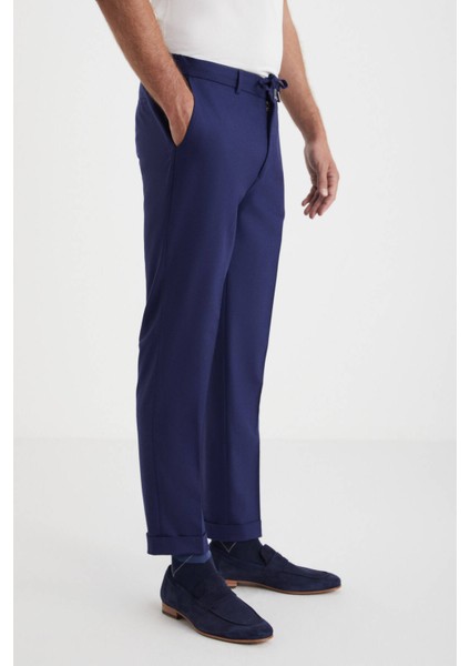 Beli Lastikli Lacivert Yün Jogger Flanel Pantolon fırsatları