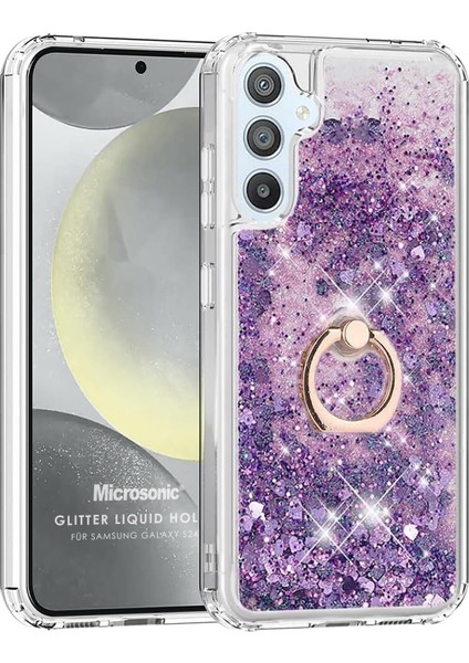 Samsung Galaxy A35 Kılıf Glitter Liquid Holder Mor