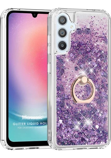 Samsung Galaxy A25 Kılıf Glitter Liquid Holder Mor