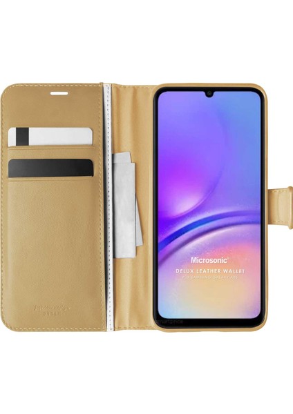 Samsung Galaxy A06 Kılıf Delux Leather Wallet Gold