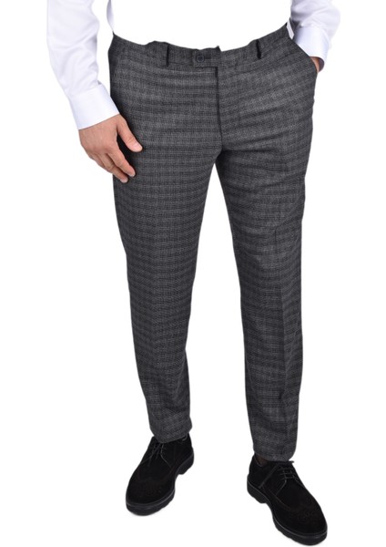 RGS-4548 Likralı Slimfit Desenli Pantolon/siyah/44 fiyatları
