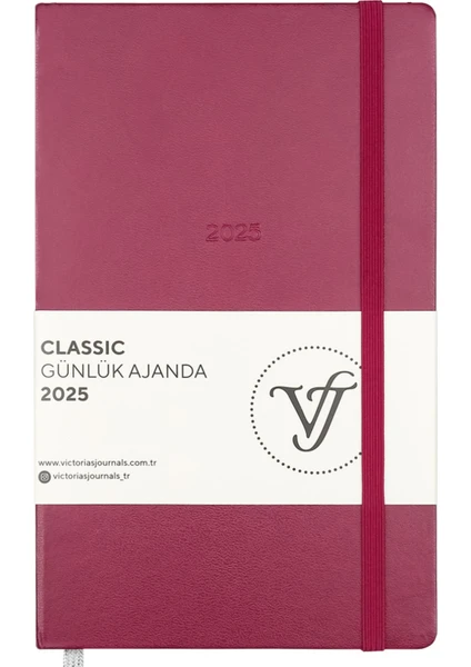 Victoria's Journals Classic 2025 Günlük Ajanda 13X21 cm Sert Kapak Ivory 70GR.