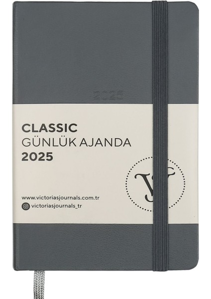 Victoria's Journals Classic 2025 Günlük Ajanda A6 (9X14 Cm) Sert Kapak Ivory 70GR.