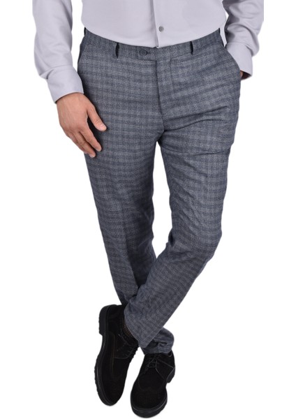 RGS-4548 Likralı Slimfit Desenli Pantolon/lacivert/42 fırsatları