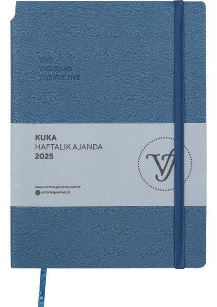 Kuka 2025 Haftalık Ajanda A5 (14X21CM) Esnek Kapak Ivory 80GR.