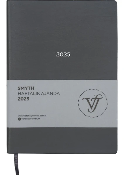 Victoria's Journals Smyth 2025 Haftalık Ajanda A5 14 x 21 cm Esnek Kapak Ivory 80 gr