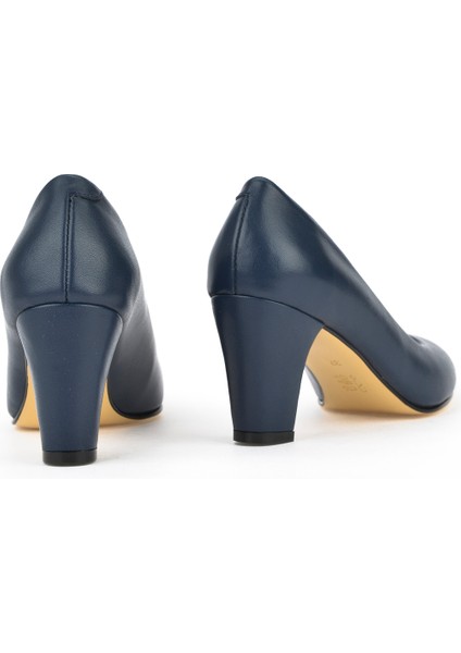 Kadın Deri Topuklu Ayakkabı 1431030Z25014 Lacivert modelleri