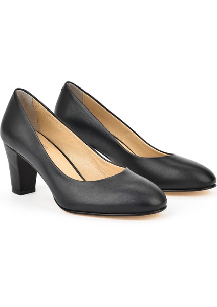 Kadın Deri Topuklu Ayakkabı 1431030Z25014 Siyah fiyatları