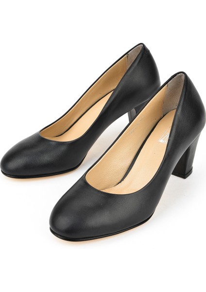 Kadın Deri Topuklu Ayakkabı 1431030Z25014 Siyah indirimleri
