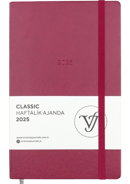 Classic 2025 Haftalık Ajanda 13X21 cm Sert Kapak