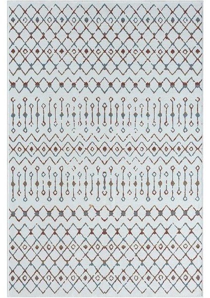 Lenda LD002A Gri Kilim Renkli Detaylı Ince Kaymaz Taban Makinada Yıkanabilir Salon Halı