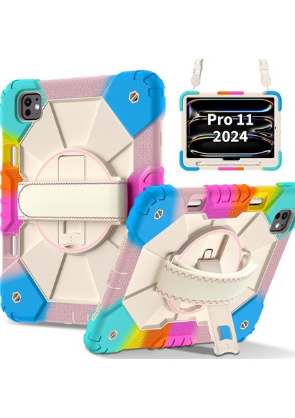 iPad Pro 11 (2024) Kickstand Silikon + Omuz Askılı Pc Tablet Kılıfı (Yurt Dışından) fiyatları