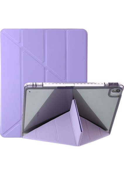 iPad Air 13 (2024) Pu Deri Origami Standı Şeffaf Tablet Kapağı (Yurt Dışından)