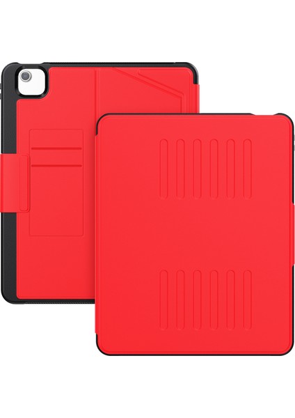 iPad Air 13 (2024) Pc+Tpu+Pu Kart Yuvalı U Şeklinde Stand Tablet Kapağı (Yurt Dışından)