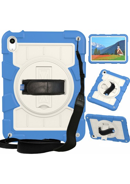 iPad Air 11 (2024) Kickstand Kılıf Pc+Tpu Omuz Askılı Tablet Kılıfı (Yurt Dışından)