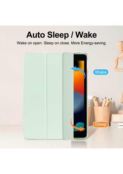 iPad 10.2 (2021) Üç Katlı Stand Deri Tablet Kılıfı (Yurt Dışından) fırsatları