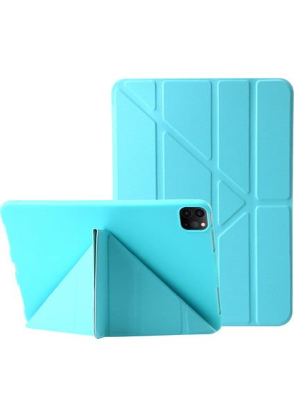 iPad Pro 13 (2024) Origami Standı Otomatik Uyku / Uyandırma Pu Deri+Silikon Tablet Kılıfı (Yurt Dışından)