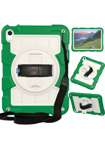iPad Air 11 (2024) Kickstand Kılıf Pc+Tpu Omuz Askılı Tablet Kılıfı (Yurt Dışından)