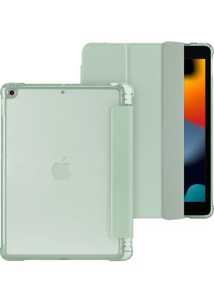 iPad 10.2 (2021) Üç Katlı Stand Deri Tablet Kılıfı (Yurt Dışından)