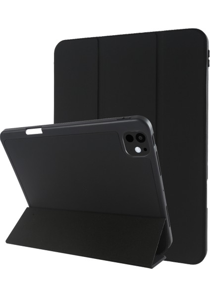 iPad Pro 13 (2024) Koruyucu Üç Katlı Stand Pu Deri Tablet Kılıfı (Yurt Dışından)