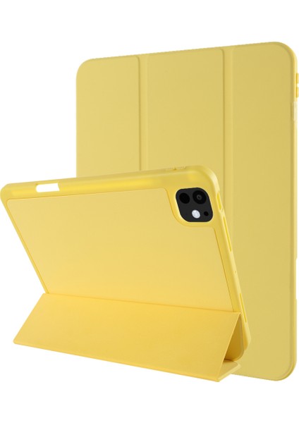 iPad Pro 13 (2024) Koruyucu Üç Katlı Stand Pu Deri Tablet Kılıfı (Yurt Dışından)