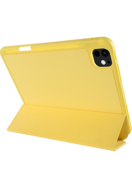 iPad Pro 13 (2024) Koruyucu Üç Katlı Stand Pu Deri Tablet Kılıfı (Yurt Dışından)