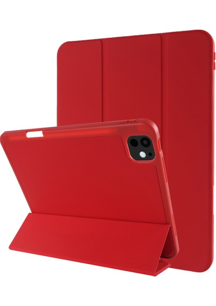 iPad Pro 13 (2024) Koruyucu Üç Katlı Stand Pu Deri Tablet Kılıfı (Yurt Dışından)