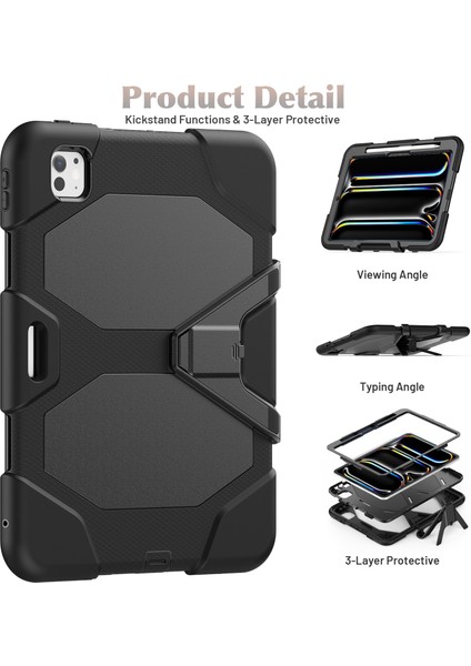 iPad Pro 11 (2024) Pc+Silikon Kickstand Tablet Kılıfı (Yurt Dışından) modelleri