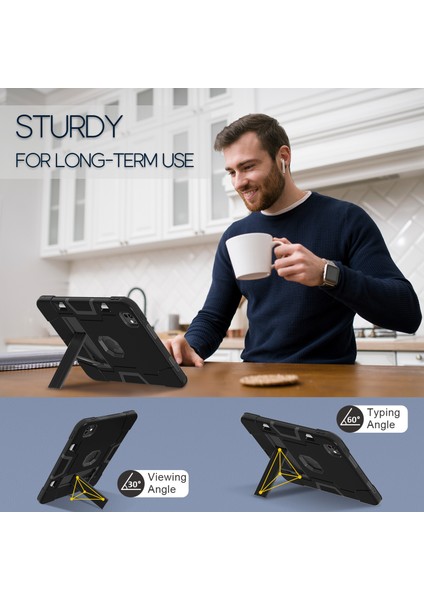 iPad Pro 11 (2024) Robot Stili Silikon + Kickstand'lı Pc Tablet Kılıfı (Yurt Dışından) modelleri