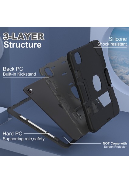 iPad Pro 11 (2024) Robot Stili Silikon + Kickstand'lı Pc Tablet Kılıfı (Yurt Dışından) indirimleri
