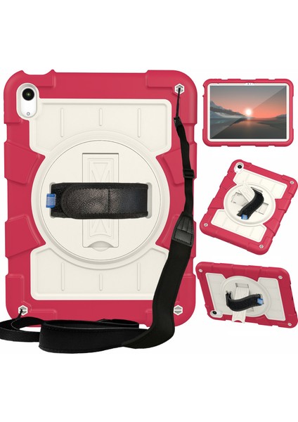 iPad Air 11 (2024) Kickstand Kılıf Pc+Tpu Omuz Askılı Tablet Kılıfı (Yurt Dışından)