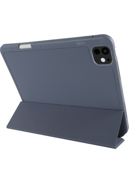 iPad Pro 13 (2024) Koruyucu Üç Katlı Stand Pu Deri Tablet Kılıfı (Yurt Dışından)