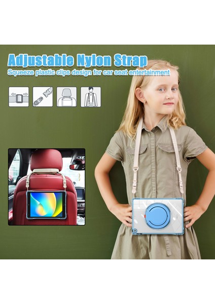 iPad 10.2 (2021) Döner Destek Standı Pc+Tpu+Omuz Askılı Akrilik Kapak (Yurt Dışından) modelleri