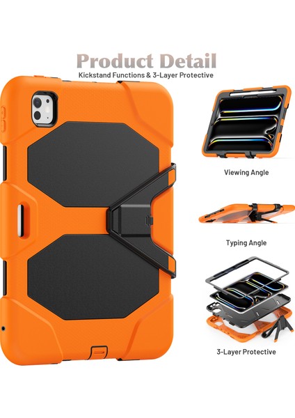 iPad Pro 11 (2024) Pc+Silikon Kickstand Tablet Kılıfı (Yurt Dışından) modelleri