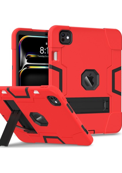 iPad Pro 11 (2024) Robot Stili Silikon + Kickstand'lı Pc Tablet Kılıfı (Yurt Dışından)