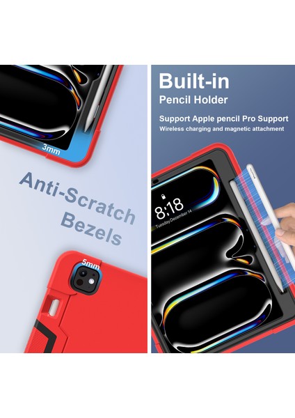 iPad Pro 11 (2024) Robot Stili Silikon + Kickstand'lı Pc Tablet Kılıfı (Yurt Dışından) fırsatları