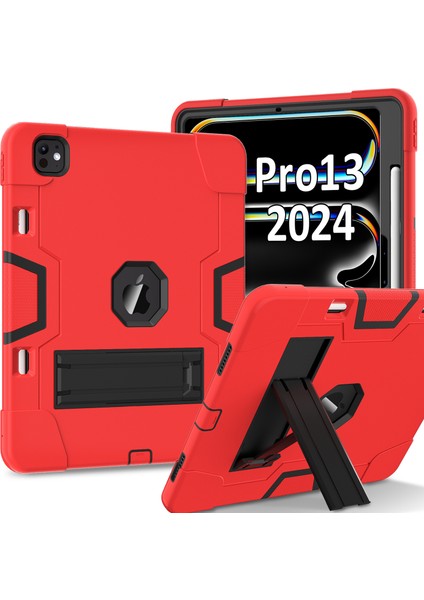 iPad Pro 13 (2024) Robot Stili Silikon + Kickstand'lı Pc Tablet Kapağı (Yurt Dışından)