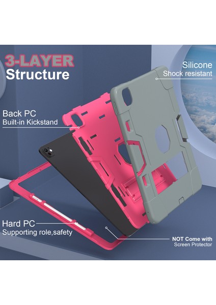 iPad Pro 13 (2024) Robot Stili Silikon + Kickstand'lı Pc Tablet Kapağı (Yurt Dışından) modelleri