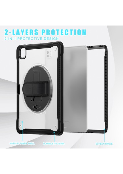 iPad Pro 13 (2024) Kickstand Pc+Tpu+Silikon Tablet Kılıfı ve Döner El Kayışı (Yurt Dışından) indirimleri