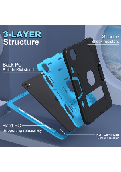 iPad Pro 11 (2024) Robot Stili Silikon + Kickstand'lı Pc Tablet Kılıfı (Yurt Dışından) indirimleri