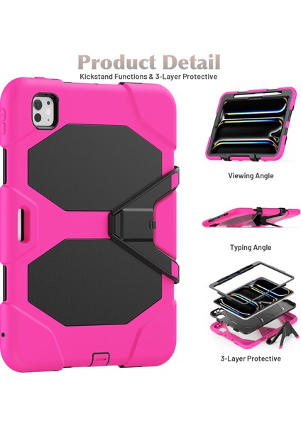 iPad Pro 11 (2024) Pc+Silikon Kickstand Tablet Kılıfı (Yurt Dışından) modelleri