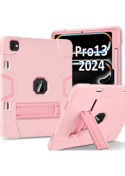 iPad Pro 13 (2024) Robot Stili Silikon + Kickstand'lı Pc Tablet Kapağı (Yurt Dışından)