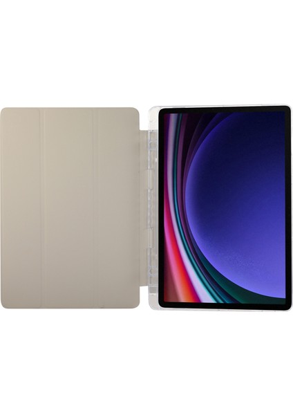 Samsung Galaxy Tab S9 / S9 Fe Karbon Fiber Doku Üç Katlı Stand Akıllı Otomatik / Uyandırma Deri Tablet Kapağı (Yurt Dışından) fiyatları