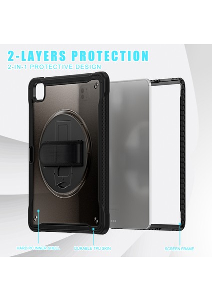 iPad Pro 13 (2024) Kickstand Pc+Tpu+Silikon Tablet Kılıfı ve Döner El Kayışı (Yurt Dışından) indirimleri
