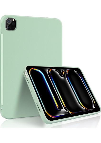 iPad Pro 11 (2024) Düşme Önleyici Koruyucu Sıvı Silikon Tablet Kılıfı (Yurt Dışından)